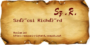 Szücsi Richárd névjegykártya