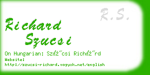 richard szucsi business card